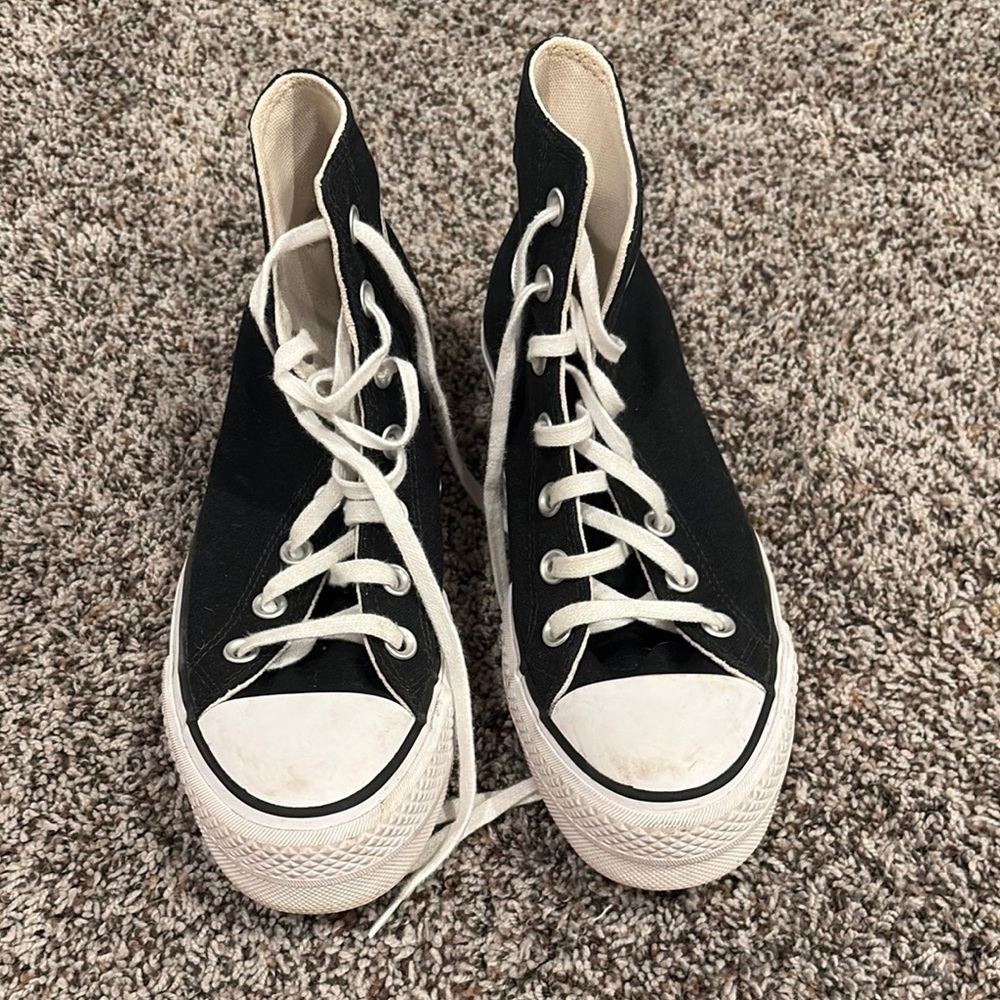 Converse Black High-Tops with White Accents